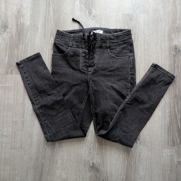 Free People Denim - We The Free Lace Up Skinny Jeans -
